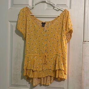 Yellow floral blouse